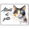 Lovelytiles Attenti Al Gatto Cartello In PVC Pronto Da Appendere Segni Di Casa Decorazioni Per La Casa Cartelli Da Giardino Targhe Per Il Portico Entrata Cancello Decorative 15 X 20 Cm