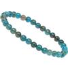 ELEDORO Vero bracciale con perle di apatite neon - Bracciale elasticizzato con perle di gemma da 6 mm - Gioiello fatto a mano, Vera gemma di apatite neon, Apatite neon