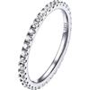 PROSILVER Anello Veretta Argento 925 con Zirconi Nero, Anello Infinito Cubica Zirconia con Taglia IT 7-27, Fedine Argento Anello Ragazza Donna Fidanzata per Matrimonio Anniversario