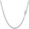 PRINS JEWELS Massiccia catenina in oro bianco 18 carati 750 - 1,6 mm di larghezza, lunghezza regolabile, oro bianco, colore: White Gold, cod. Size-4