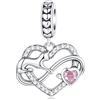 LES FOLIES DI PAOLA GRIECO Charm Gatto Cuore infinito Amore rosa ciondolo pendente in argento 925 - Les Folies per Pandora