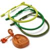 LUCKY BUDDHIST 3 Bracciali Tibetani Buddisti Regolabili - Bracciali in Corda Intrecciata per Uomo e Donna - Include Portachiavi Buddha in Legno