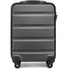 Kono Valigia rigida ABS bagaglio a mano trolley da viaggio con 4 ruote girevoli e serratura TSA, Grigio, 19 Carry-On, Valigia