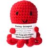 TOYMIS Polpo Positivo, Divertenti Animali All'Uncinetto Peluche Emozionale Bambola Lavorata Maglia Supporto Positivo Polpo Regalo Supporto Emotivo Allegria e Decorazioni Feste Ufficio a Casa(Rosso)