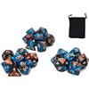 DollaTek Dadi poliedrici Set Giochi da Tavolo Dadi 3 Set Dadi 3 x 7 (21 Pezzi) Serie Die D20 D12 D10 D8 D6 D4 Dadi DND DND Rpg MTG Doppi Colori One Piece (Verde e Oro)