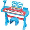 Generico Tastiera Elettronica 37 Tasti con Sgabello Microfono Pianola cm54 Pianola Bambini Tastiera Giocattolo Funzionante con Microfono Basi Ritmiche Simulazione Strumenti Funzione Registrazione Riproduzione