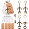 Chuainxin Apribottiglie Bomboniere 5 pz, Vintage Apri di Bottiglia Birra, Apri Birra per Tappi a Corona con Biglietto e Borsa, Regalo per Uomo e Amanti della Birra, Souvenirs per Matrimonio/Festa di Compleanno