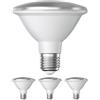 ledscom.de 4 pezzi E27 lampadina LED, PAR30 collo corto, bianco (4200 K), 13 W, 1025lm, 43°, specchio riflettore (argento)