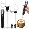 Shengxi Montalatte Elettrico Frullino, USB Ricaricabile montalatte Elettrico con 3 Velocità Montalatte Portatile a Doppia Frusta Frullino per Caffè Elettrica con Supporto per Cappuccino, Latte, Panna