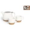 H&H Set tè 3 pezzi Milky Collection in porcellana bianca