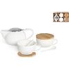 H&H Set tè 7 pezzi Milky Collection in porcellana bianca