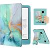 FINTIE Custodia per 7 Kindle Paperwhite (12ª Gen) / Colorsoft - 2024/2025 | Protettiva Supporto Cover con Slot per Schede & Hand Strap per Kindle Paperwhite e Kindle Colorsoft Signature, Emerald