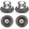 Fonyet Pulitore in lana d'acciaio con manico, 4 pezzi, spugna in acciaio inox, per la pulizia di piatti, pentole, padelle, barbecue, ecc