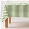 GAMUSI Tovaglia antimacchia in tela morbida al tatto, rettangolare, a quadretti vicky, cotone impermeabile, 140 x 100 cm, colore verde chiaro
