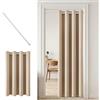 MIULEE Tende Oscuranti per Interni 1 Pezzi 150x200 CM,Tenda Beige Moderna per Soggiorno, Tenda con asta telescopica (asta 70-130cm) Oscurante Finestra Camera da Letto Salotto