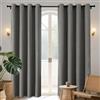 Joydeco 100% Tende Oscuranti per Interni 2 Pezzi L 140 x A 280, Lino Tende Termiche con Occhielli per Camera da Letto e Soggiorno Moderne Blackout Curtains, Grigio