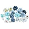 SoeUyd 20 Pezzi Teste di Fiori Artificiali, Fiori Finti per Decorazioni Natalizi, Mini Capolini Finti, Adatto per l'artigianato Fai da te, Decorazioni Murali, Regali di Nozze Decorazione Esterna