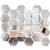 pangutheos 24 Pezzi Esagonale Specchio Adesivo da Parete, 126 * 109 * 63mm Specchi Adesivi, Specchio Acrilico per Casa Decorazione, Soggiorno, Corridoio, Bagno, Camera da Letto