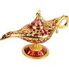 Estink Lampada Magica Aladdin in Metallo, Stile Vintage con Rilievo 3D, Decorativa da Collezione, 12 x 4,5 x 6,5 cm, Rosso Dorato
