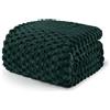 Exclusivo Mezcla Coperta Plaid Pile di Flanella per Divano, 230x270 CM Coperta Letto Matrimoniale con Elegante Jacquard, Morbida e Calda, Verde foresta