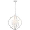 WTUOING Lampada a Sospensione Vintage Bianco, 4 Luci Industrial Lampadario Rustico Camera da Letto Soggiorno Corridoio, Industriale Lampadari Rustici per Sala da Pranzo, Cucina