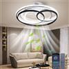 Aoomoon Ventilatore da Soffitto con Luce,Plafoniera Ventilatore Silenziosa e Moderna Dimmerabile con Telecomando,Lampada con Ventilatore da Soffitto (A)