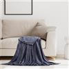 STGAO Coperta Flanella 130 x 130 cm Quattro Stagioni Multiuso Coperta Morbida 100% Cotone - per Letto Divano, Poltrona, Grigio Scuro