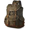 BRASS TACKS Leathercraft Zaino Viaggio Vintage di Tela Uomo Donna Impermeabile,Zaino Università,Backpack Casual,Zaino Lavoro,Zaino Porta Pc(Marrone)