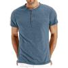 Cabeen Henley Uomo T-Shirt Manica Corta Casuale Maglietta Cotone con Bottoncini Collo Grandad