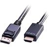 LINDY - Cavo DisplayPort HDMI 1.4, 0.5 Metri, Cavetto Display Port 1.2 4K 4096x2160@30Hz 10.2G | Compatibile con TV, OLED, Monitor, Xbox, Gaming, PC, PS4, PS5, Blu-ray, Soundbar - Garanzia 2 Anni