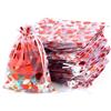 PLECUPE 100 Pezzi Sacchetti Organza 13x18cm Sacchetti Regalo Organzadi cuore, Sacchetti Bomboniere con Coulisse, Gioielli Sacchetto, Sacchettini Trasparenti per Nozze Regalo Caramella Partito