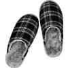 riemot Pantofole da Donna Uomo Interne Casa Morbida Autunno Inverno Memoria Schiuma Pavimento Indoor Outdoor,Nero Bianco-46-47EU