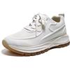 JOMIX Sneakers Donna con Zeppa Scarpe Casual Comode Traspiranti Look Urban Chic per Camminata e Tempo Libero SD2402 (Bianco, 38)