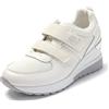 JOMIX Scarpe Donna a Strappo Casual Sneakers Zeppa Camminata Passeggiata Comode Eleganti da Ginnastica Palestra Fitness SD9407 (Bianco, 40)