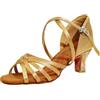 flexdans Scarpe da Ballo Latino da Donna, Pratica di Ballo da Sala da Ballo Marrone Samba Tango da Scarpe Latino Orange 5.5cm 35