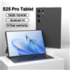 H&U&W Nuovo S25 Pro Tablet da 10.1 pollici 16GB + 1024GB Snapdragon 8gen2 Globale 10000mah 5G Dual SIM WIFI HD Schermo intero Android 14 Tablet PC - Black