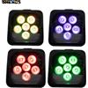 SHEHDS 4 pz Batteria LED 6x18 w RGBWA + UV 6in1 Par Telecomando Senza Fili DMX512 Telefono WIFE Wash Lampada Da Parete Per DJ Disco Natale