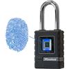 MASTER LOCK Lucchetto Biometrico Robusto [Impermeabile] [Resistente agli agenti atmosferici] [Serratura a impronta digitale e serratura di emergenza direzionale] [Archetto lungo] - Ideale per esterni