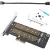 GELRHONR Scheda adattatore M.2 NVMe SSD a PCIe, M.2 NVME (M-Key) + SATA (B-Key) SSD PCIe 3.0 x4 x8 x16 scheda di espansione controller per 2230 2242 2260 2280 22110 Dimensioni M.2 SSD-nero