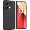ARRYNN Custodia per Xiaomi Redmi Note 13 Pro 5G (6.67") Cover + Pellicola Protettiva Vetro Temperato,Liquid Silicone TPU Case Cover per Xiaomi Redmi Note 13 Pro 5G - Nero