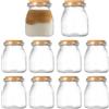 Fangehong 10 Pcs Vasetti di Vetro 200 ml, Bottiglie Budino Bottigliette con Coperchi in Sughero, Barattolini Porta Spezie in Vetro, Vasetti Marmellata per Yogurt Conserve, Barattoli di Stoccaggio per Alimenti
