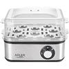 Adlereurope Adler - Cuociuova elettrico, 1-8 uova, 500 Watt, piastra riscaldante in acciaio inox, spegnimento automatico, spia di controllo, protezione contro il surriscaldamento, fornello per uova, cooker,