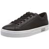 ARMANI EXCHANGE Cow Leather Lace Up Sneaker, Scarpe da Ginnastica Basse Donna, Nero/Bianco (Black/White), 38 EU, Nero/Bianco, 39 EU