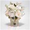 LESING Bouquet da sposa con rose artificiali, realizzato a mano, romantico, bouquet da sposa per damigella d'onore con fiori (bouquet, rosa bianca 1)