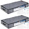 Relaxdays Contenitori Sottoletto con Sacchi Sottovuoto, Set da 2, Borse Organizer per l'Armadio con Vacuum Bags, Grigio