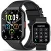 HOIFA Smartwatch Uomo Donna, 1.96 HD Orologio Smartwatch con Chiamate, 113+ Sportive Smart Watch con 24H Cardiofrequenzimetro/Contapassi/SpO2/Sonno, IP68 Orologio Fitness per Android iOS Nero