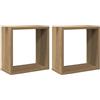 vidaXL Mensole Parete a Cubo 2 pz Artigianale 30x15x30 cm Truciolato