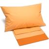 Caleffi 63568 Cotone Bikolor Copriletto Lenzuola per Singolo Letto, Arancio
