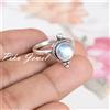 Fatto a mano Anello economico pietra di luna arcobaleno pietra preziosa argento sterling 9...