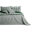 AmeliaHome Copriletto copriletto double face, 170 x 210 cm, facile da pulire, motivo vegetale, verde e bianco, tropicale Bonaire